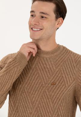 Erkek Camel Melanj Kazak - 50253160017