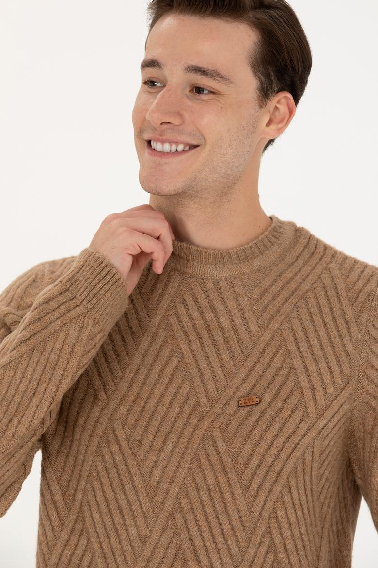 Erkek Camel Melanj Kazak - 50253160017