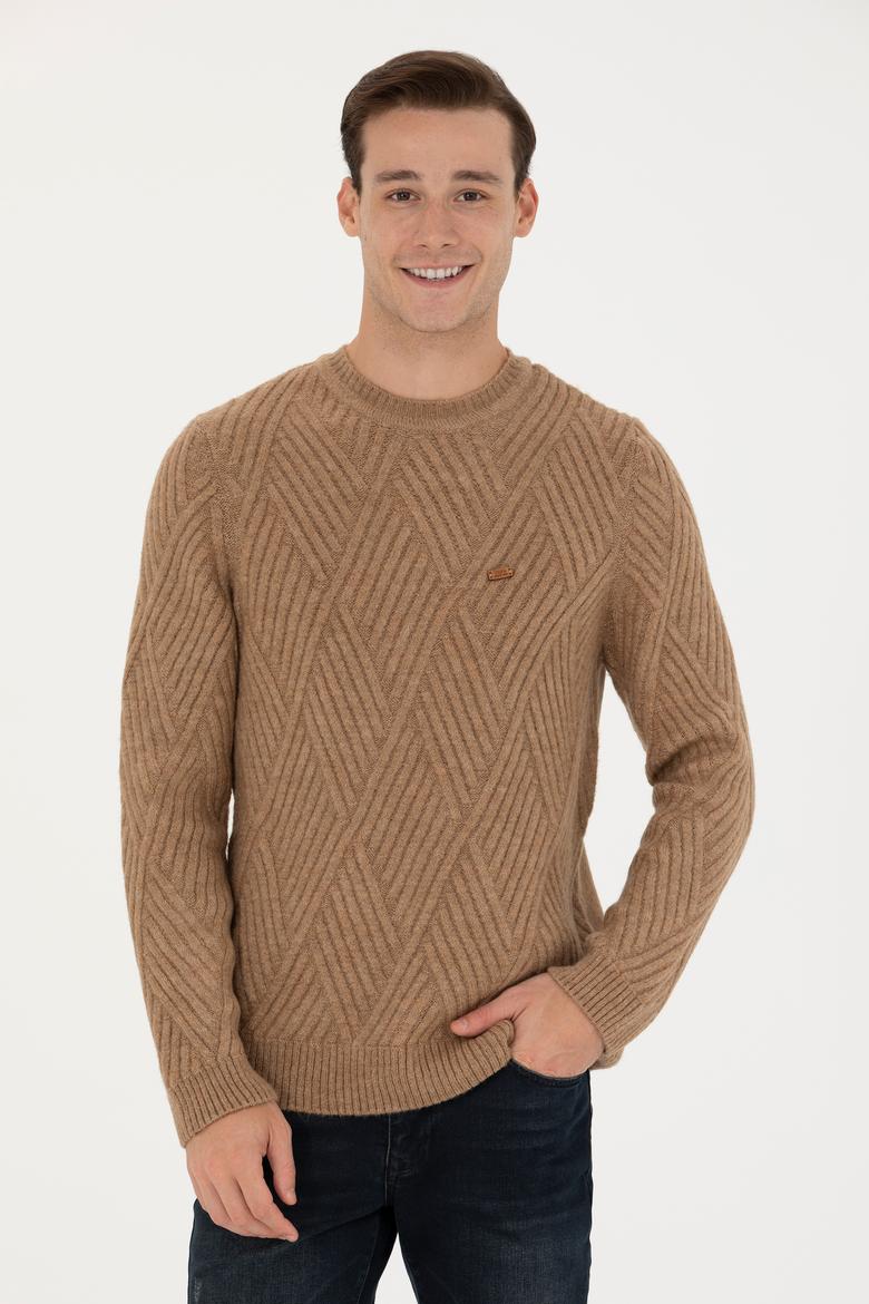 Erkek Camel Melanj Kazak - 50253160017