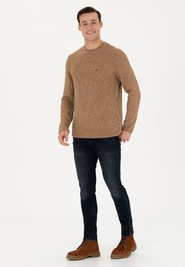 Erkek Camel Melanj Kazak - 50253160017