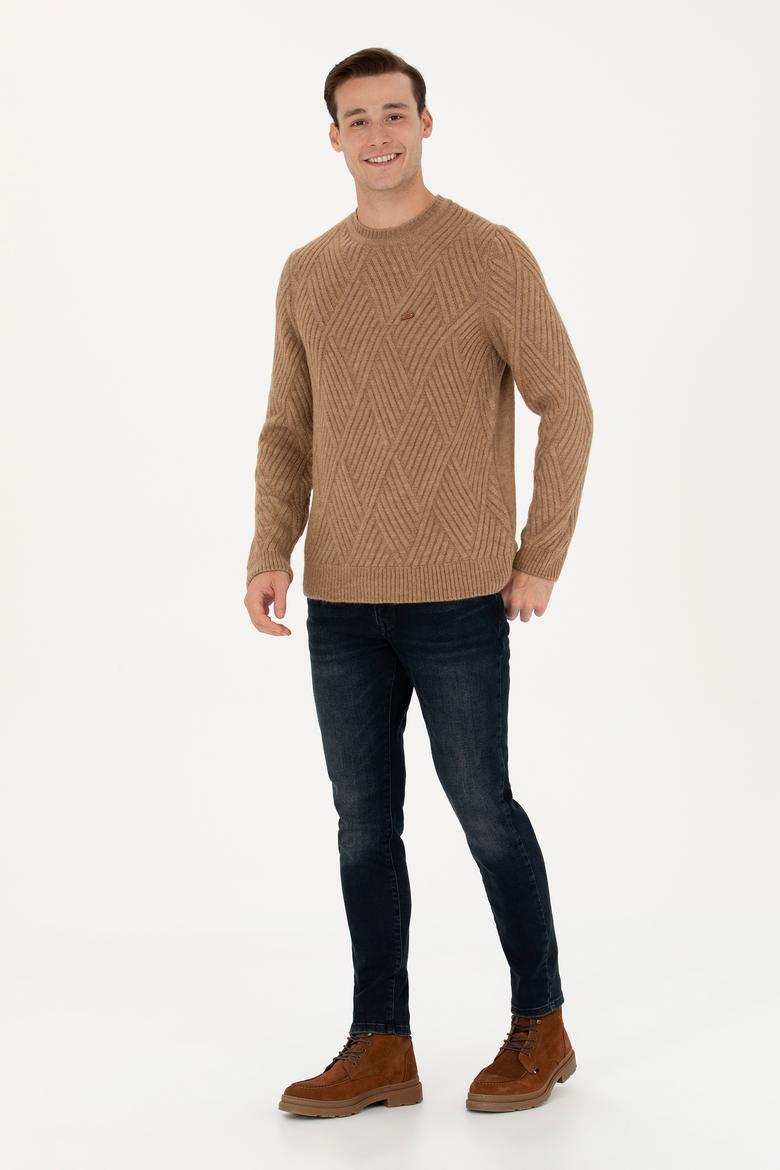 Erkek Camel Melanj Kazak - 50253160017