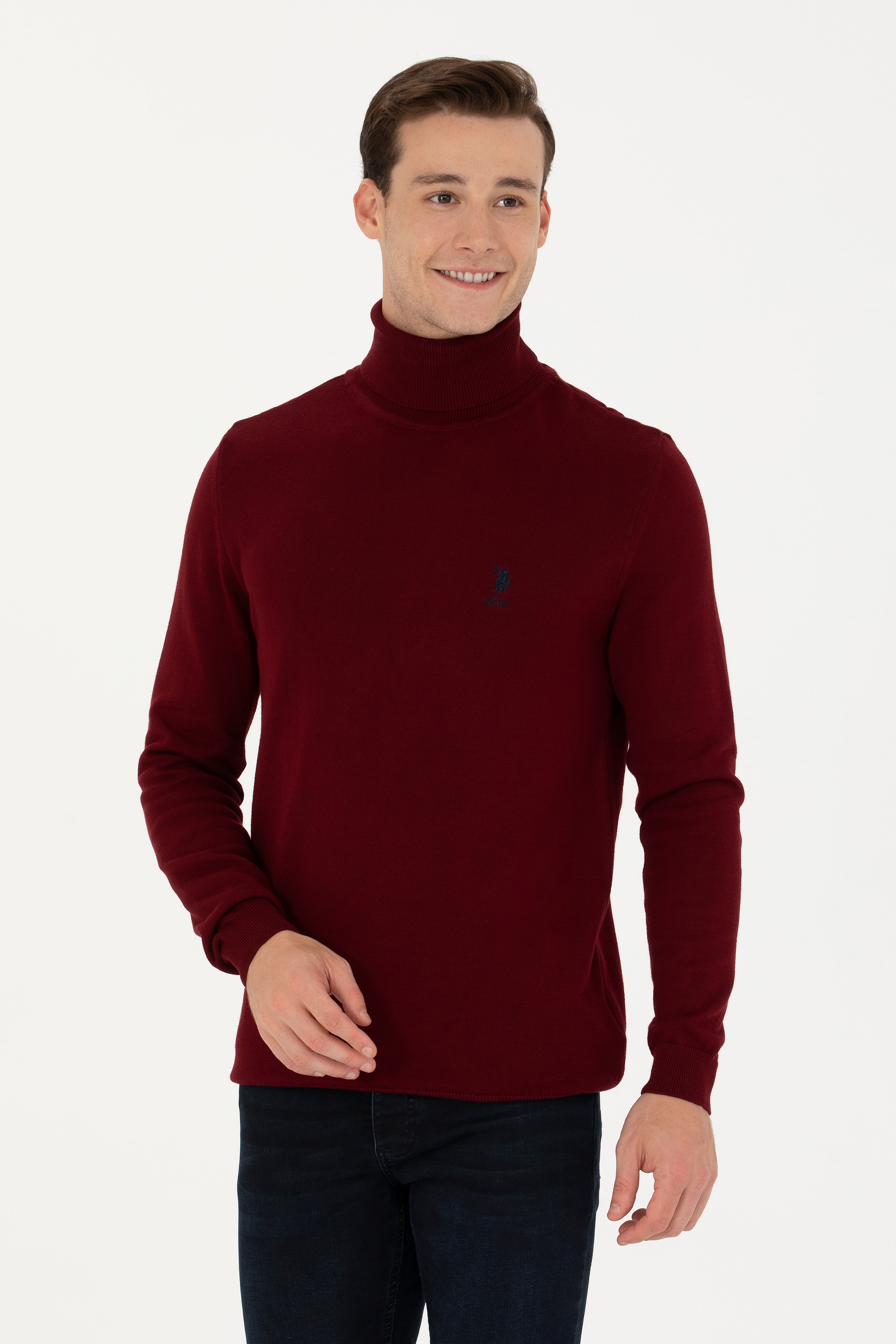 Erkek Bordo Basic Kazak - Image 1
