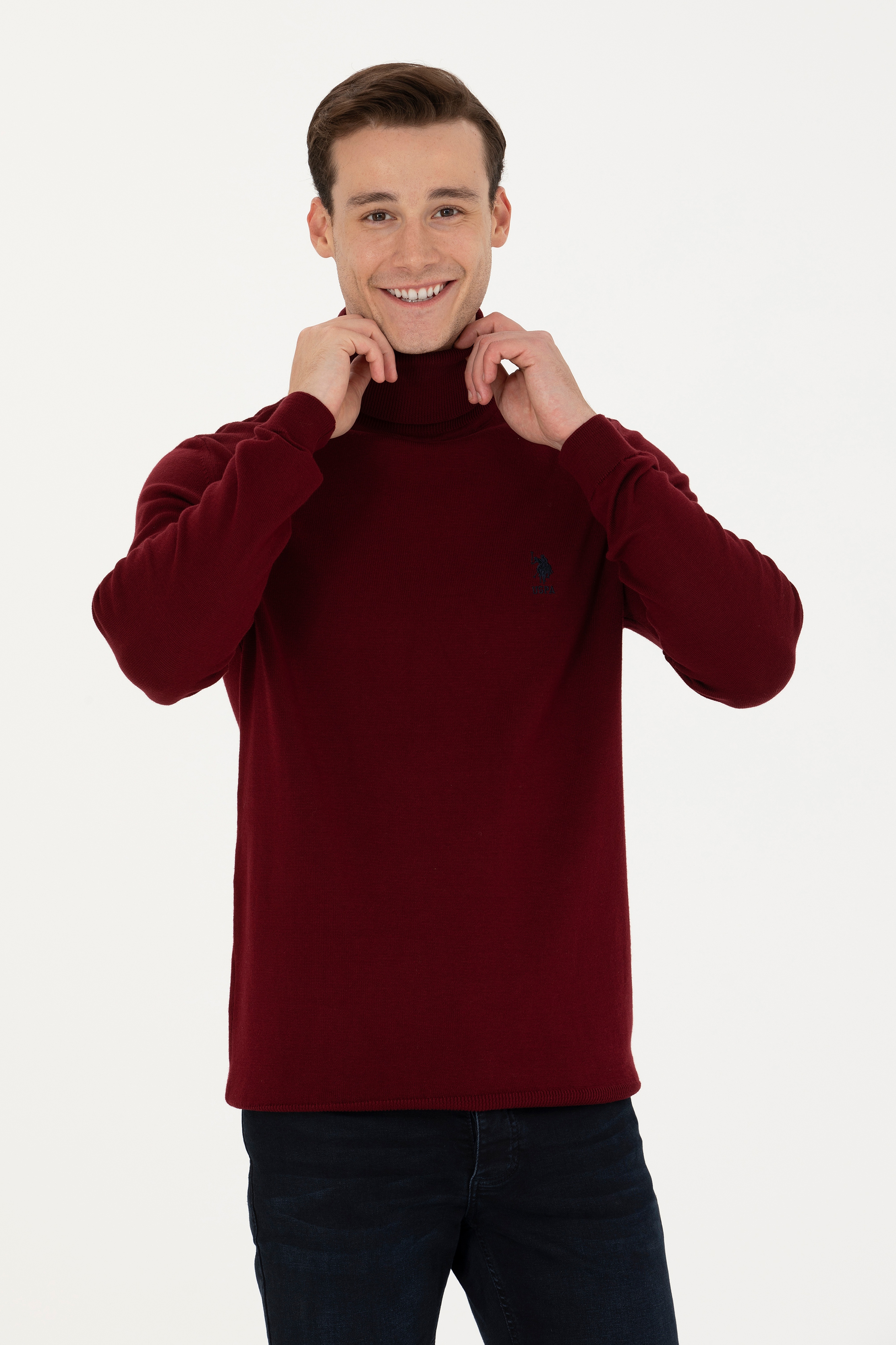 Erkek Bordo Basic Kazak - Image 3