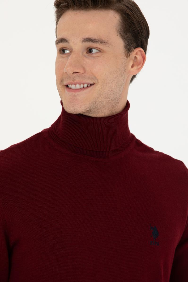 Erkek Bordo Basic Kazak