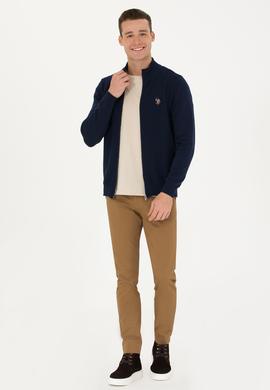 Erkek Lacivert Basic Triko Hırka - 50268938024