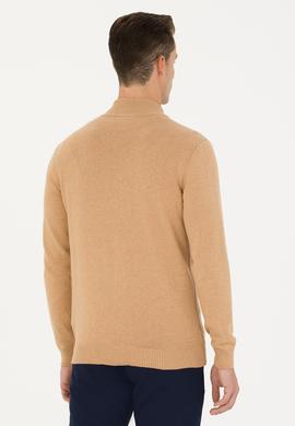 Erkek Kum Melanj Basic Triko Hırka - 50268938066