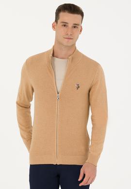 Erkek Kum Melanj Basic Triko Hırka - 50268938066