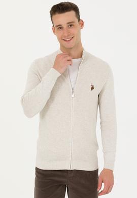 Erkek Taş Melanj Basic Triko Hırka - 50268938074