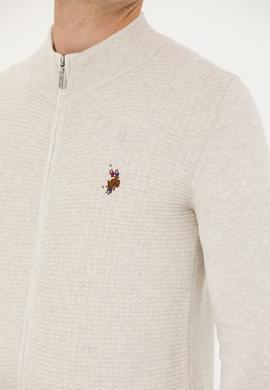 Erkek Taş Melanj Basic Triko Hırka - 50268938074