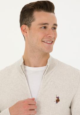 Erkek Taş Melanj Basic Triko Hırka - 50268938074