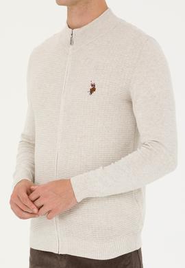 Erkek Taş Melanj Basic Triko Hırka - 50268938074