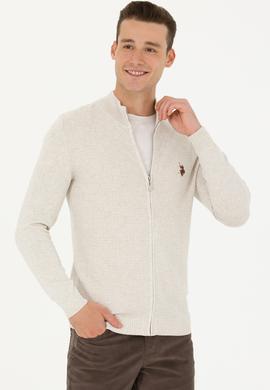 Erkek Taş Melanj Basic Triko Hırka - 50268938074