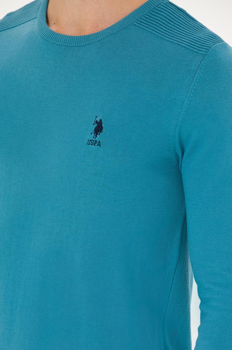 Erkek Petrol Bisiklet Yaka Kazak