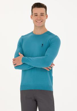 Erkek Petrol Basic Kazak - 50269003114