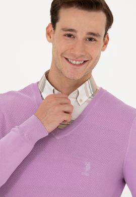 Erkek Lila Basic Kazak - 50269004078