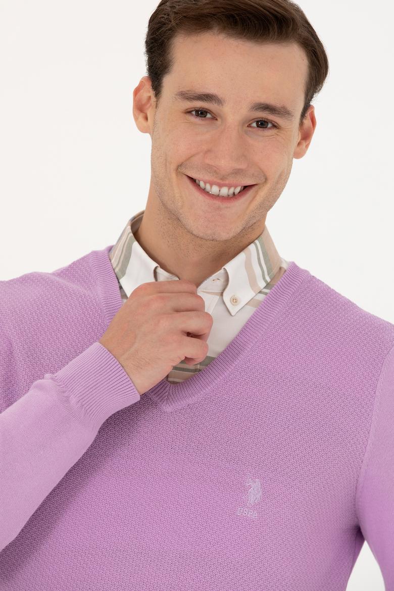 Erkek Lila Basic Kazak - 50269004078