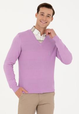 Erkek Lila Basic Kazak - 50269004078