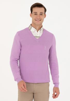 Erkek Lila Basic Kazak - 50269004078