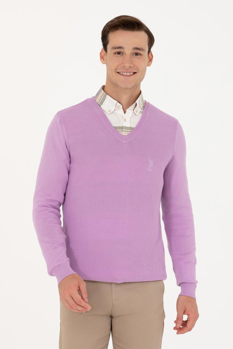 Erkek Lila Basic Kazak - 50269004078