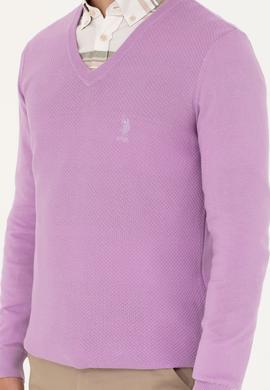 Erkek Lila Basic Kazak - 50269004078