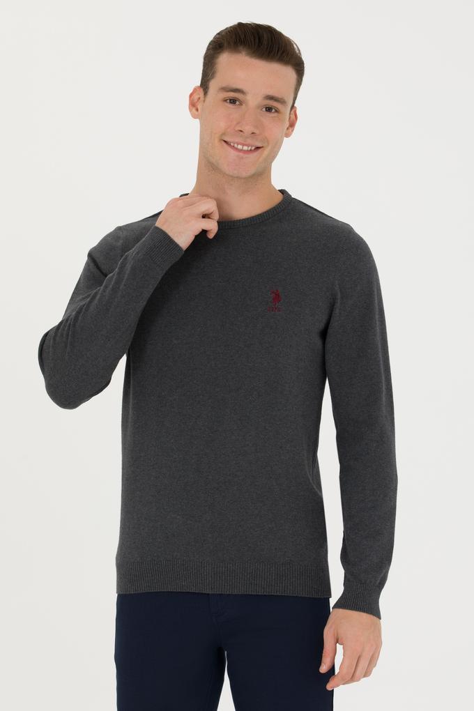 Erkek Antrasit Melanj Basic Kazak