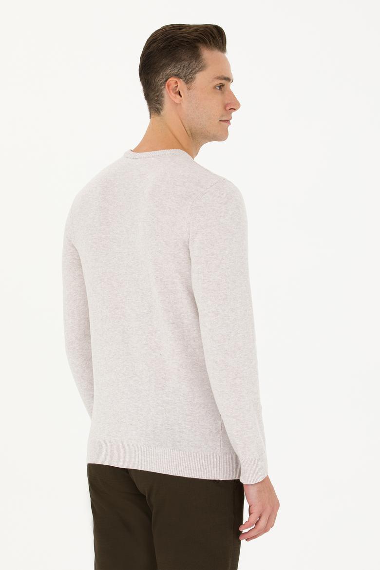 Erkek Taş Melanj Basic Kazak - 50269005070