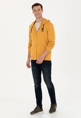 Erkek Hardal Örme Hırka - 50269401114