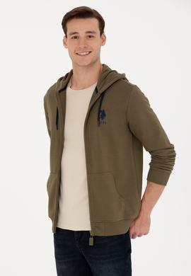 Erkek Haki Örme Hırka - 50269401144