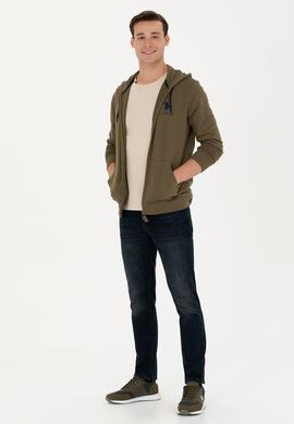 Erkek Haki Örme Hırka - 50269401144