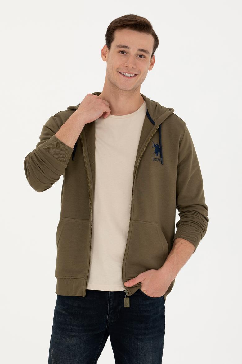 Erkek Haki Örme Hırka