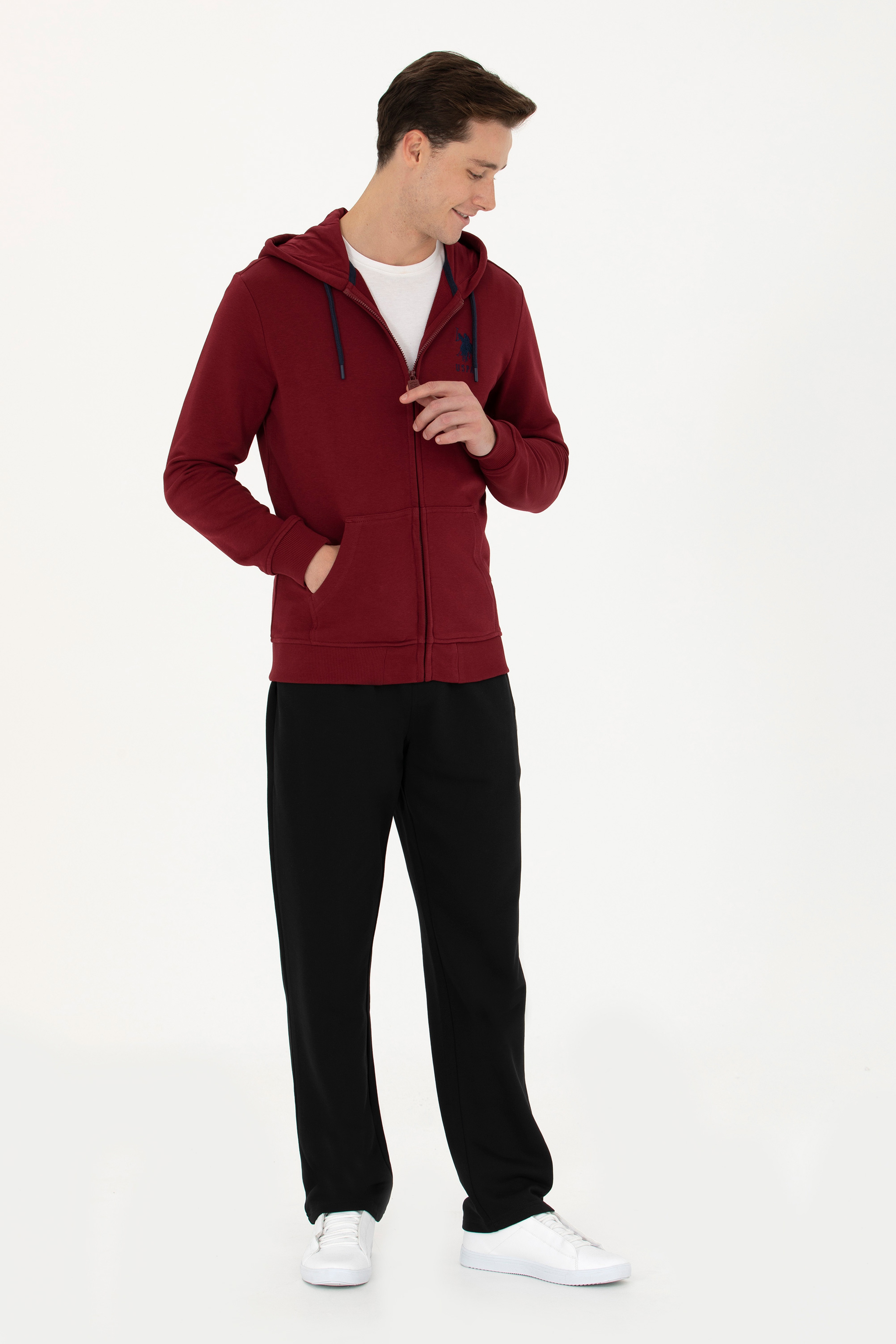 Erkek Bordo Örme Hırka - Image 4