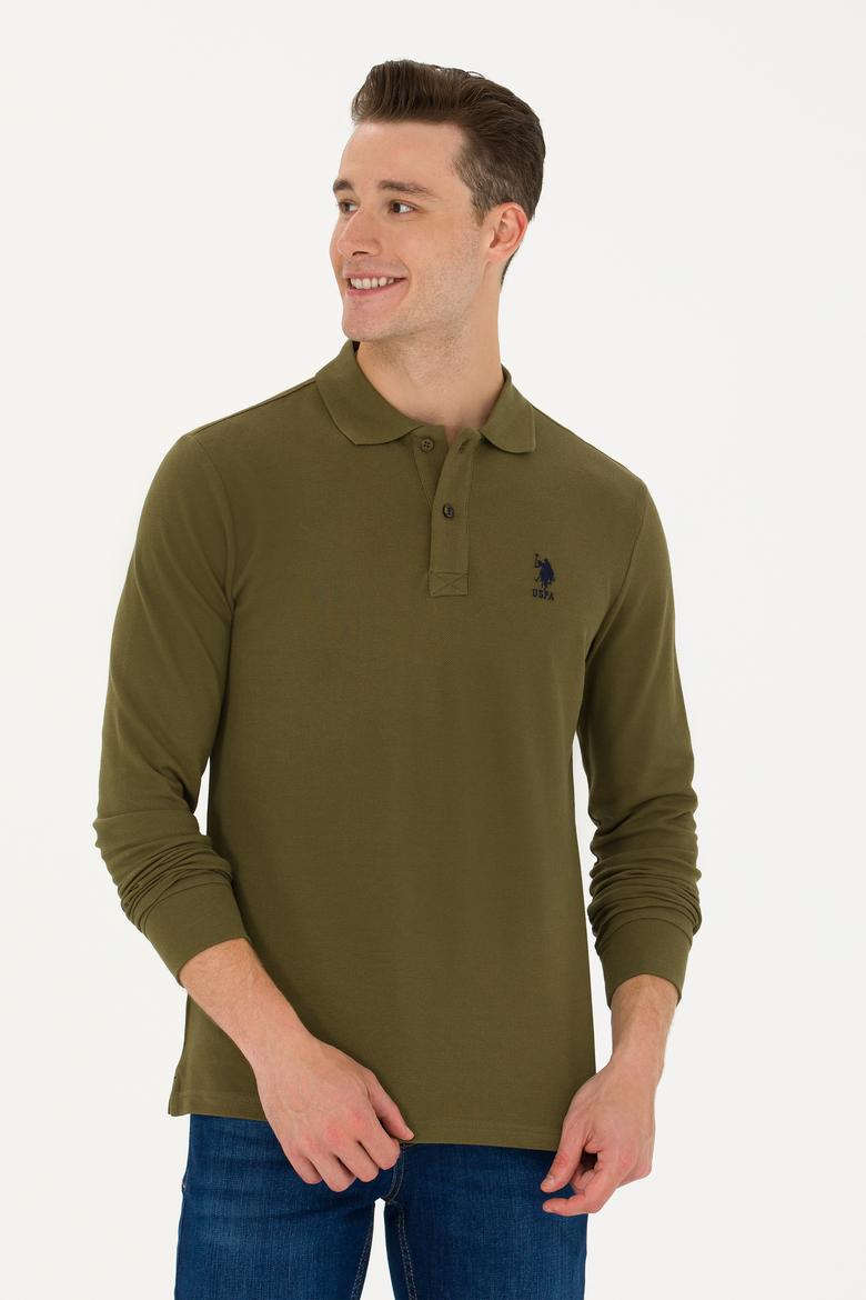 Erkek Haki Basic Sweatshirt