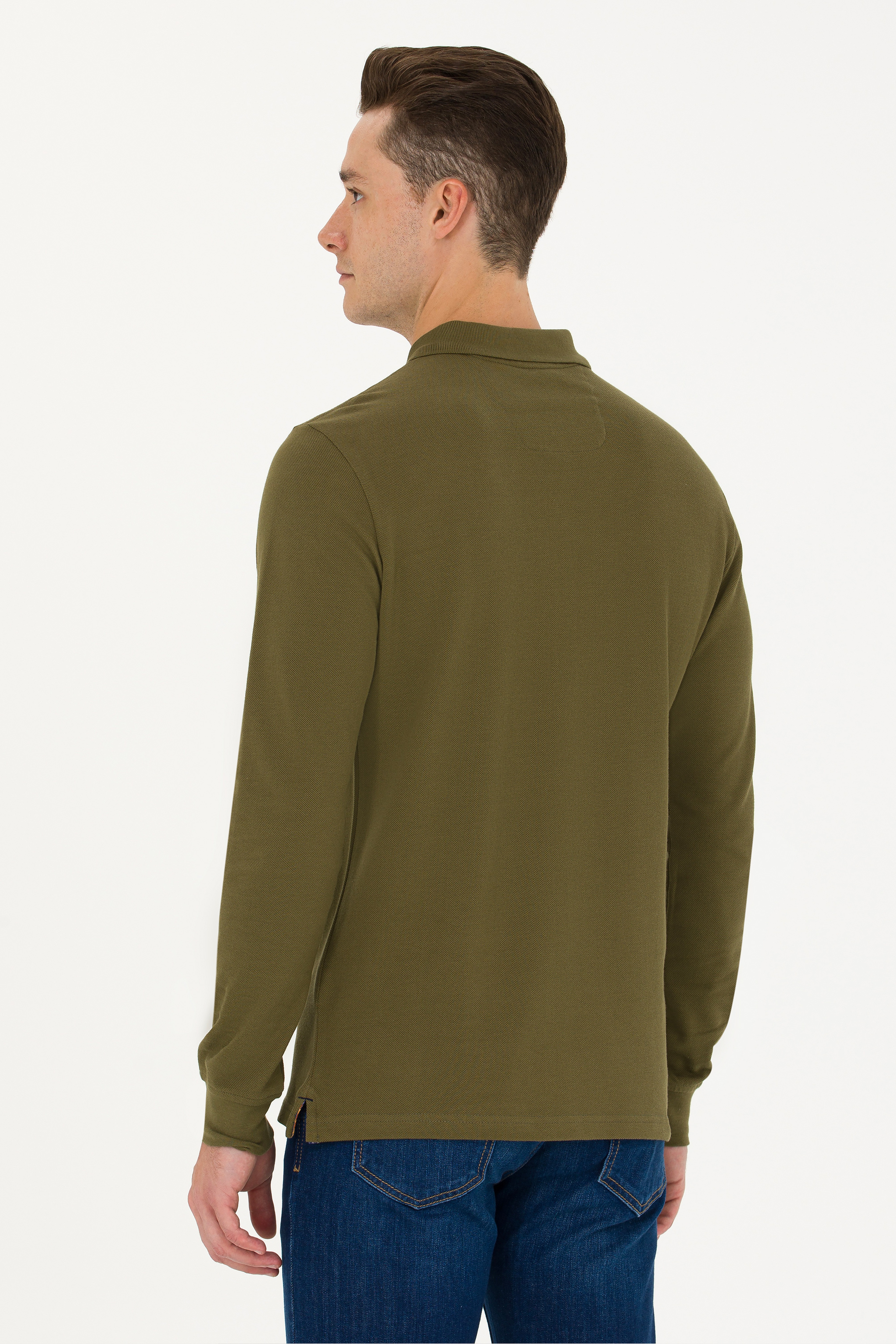 Erkek Haki Basic Sweatshirt