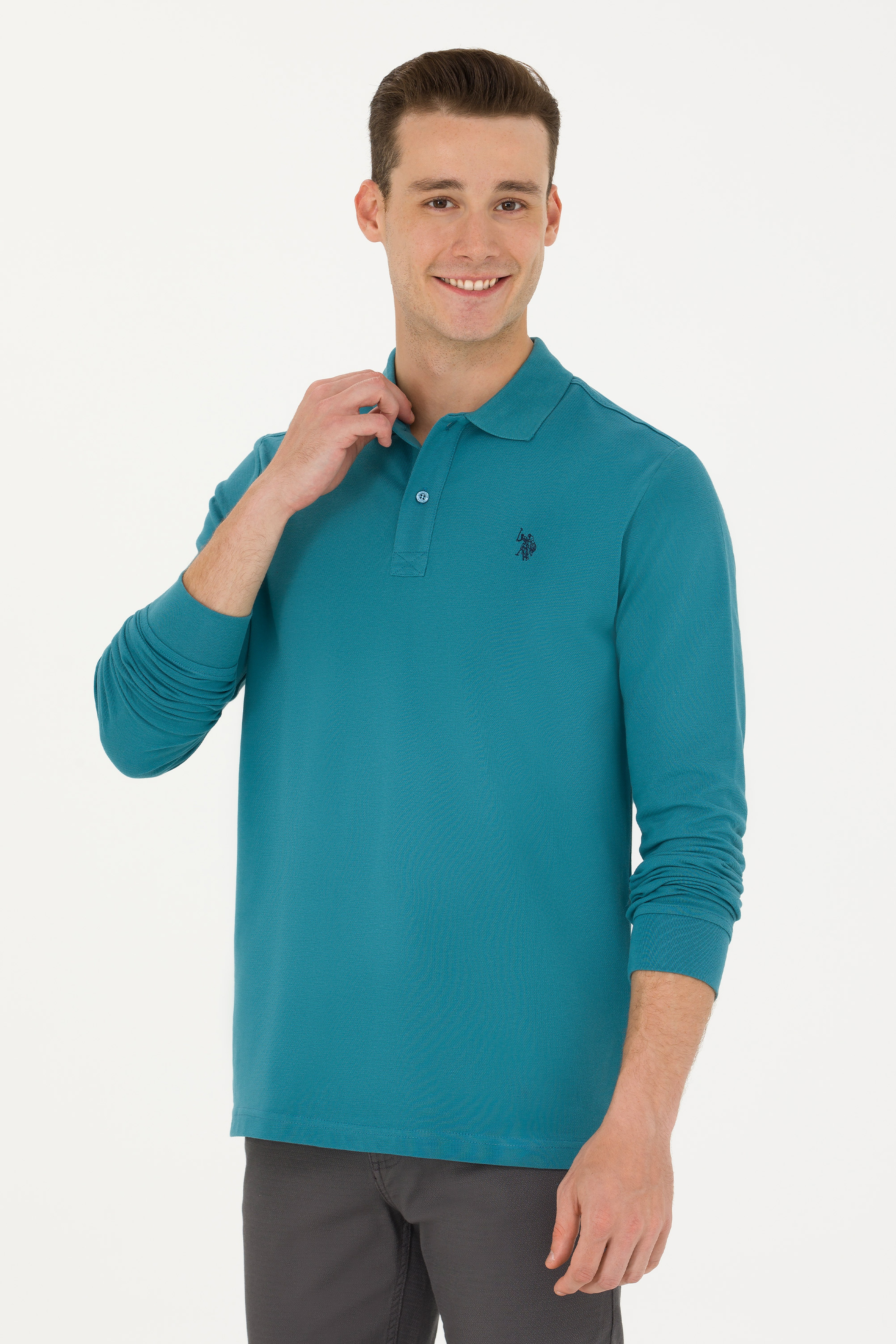 Erkek Petrol Basic Sweatshirt