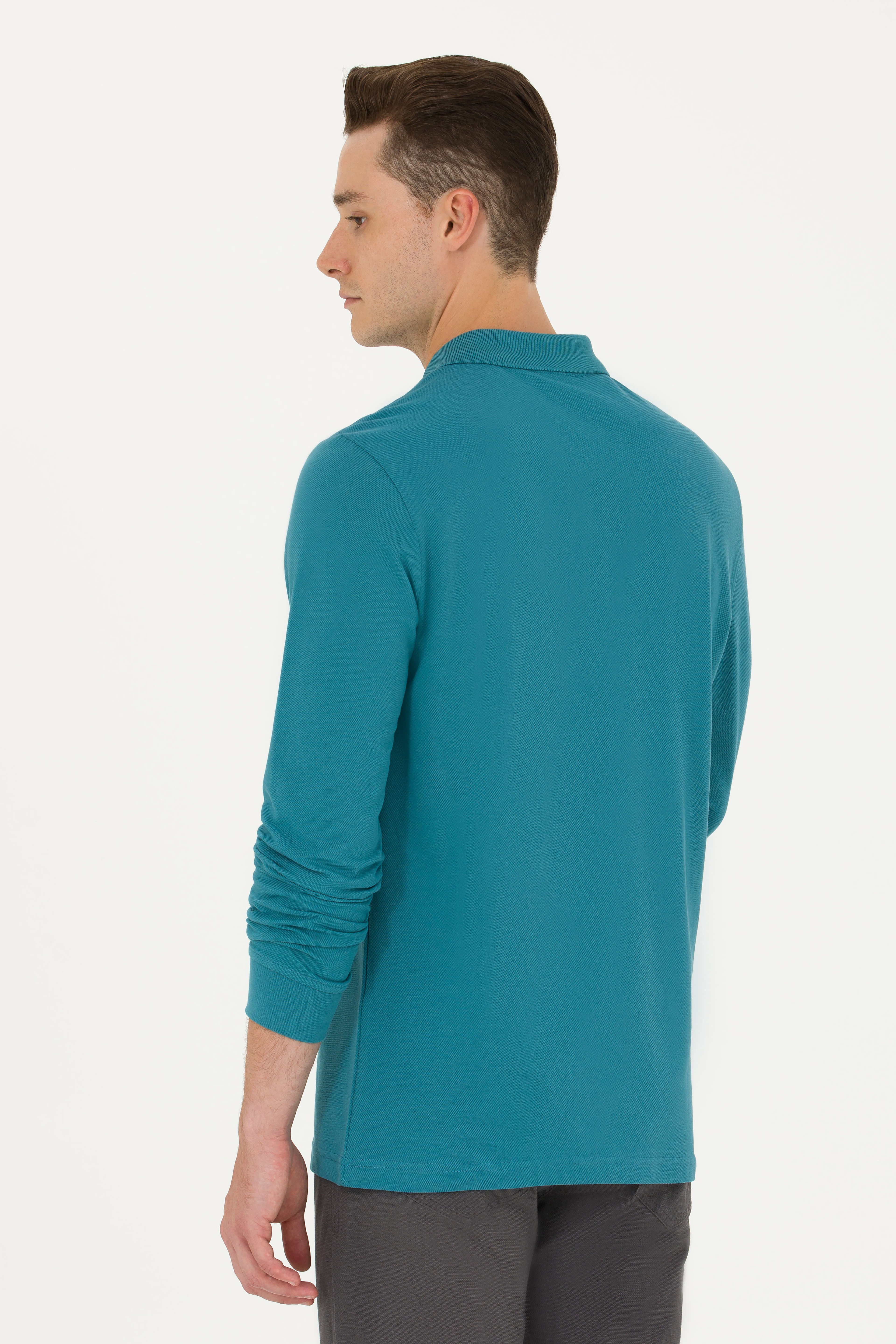 Erkek Petrol Basic Sweatshirt