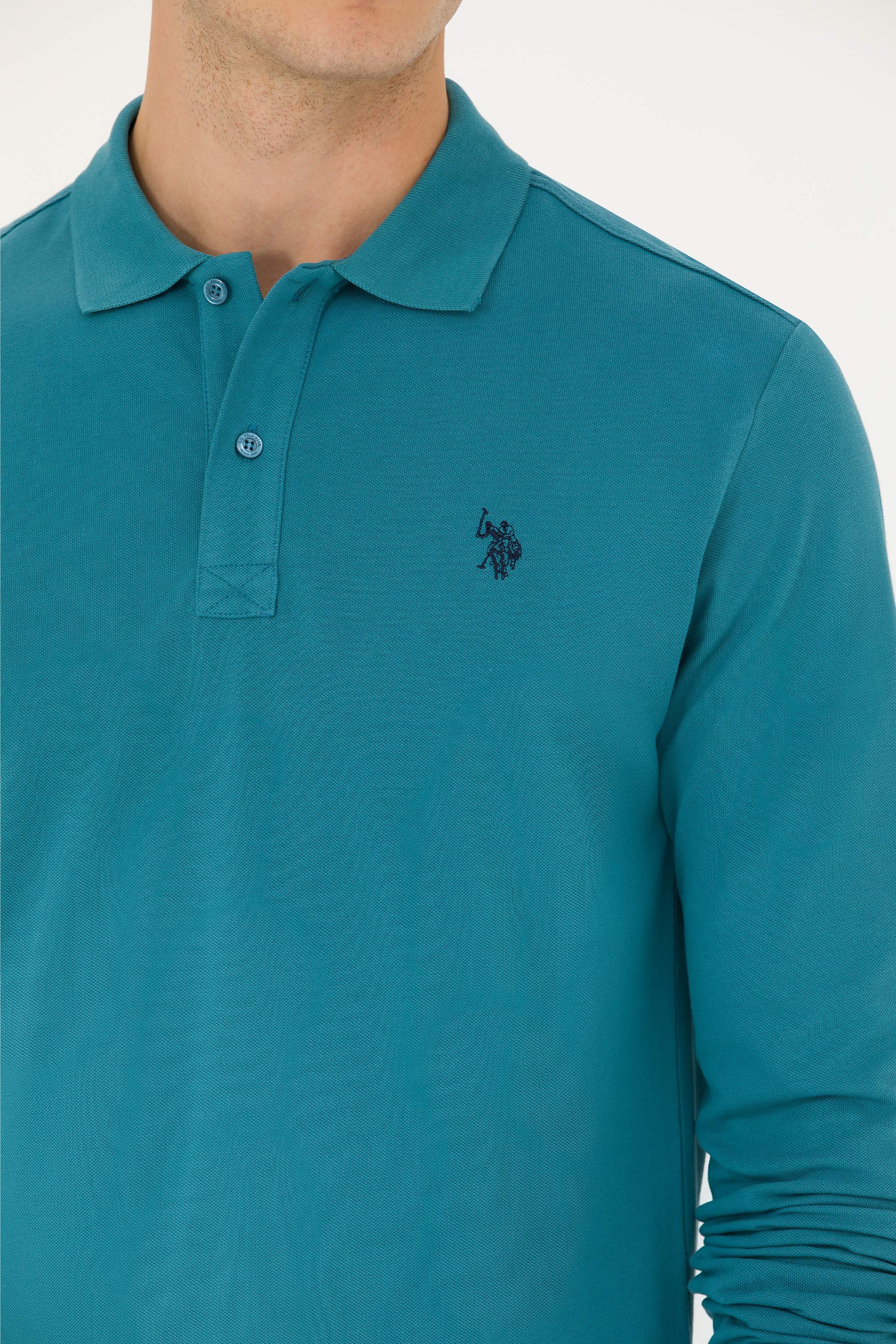 Erkek Petrol Basic Sweatshirt - Image 7