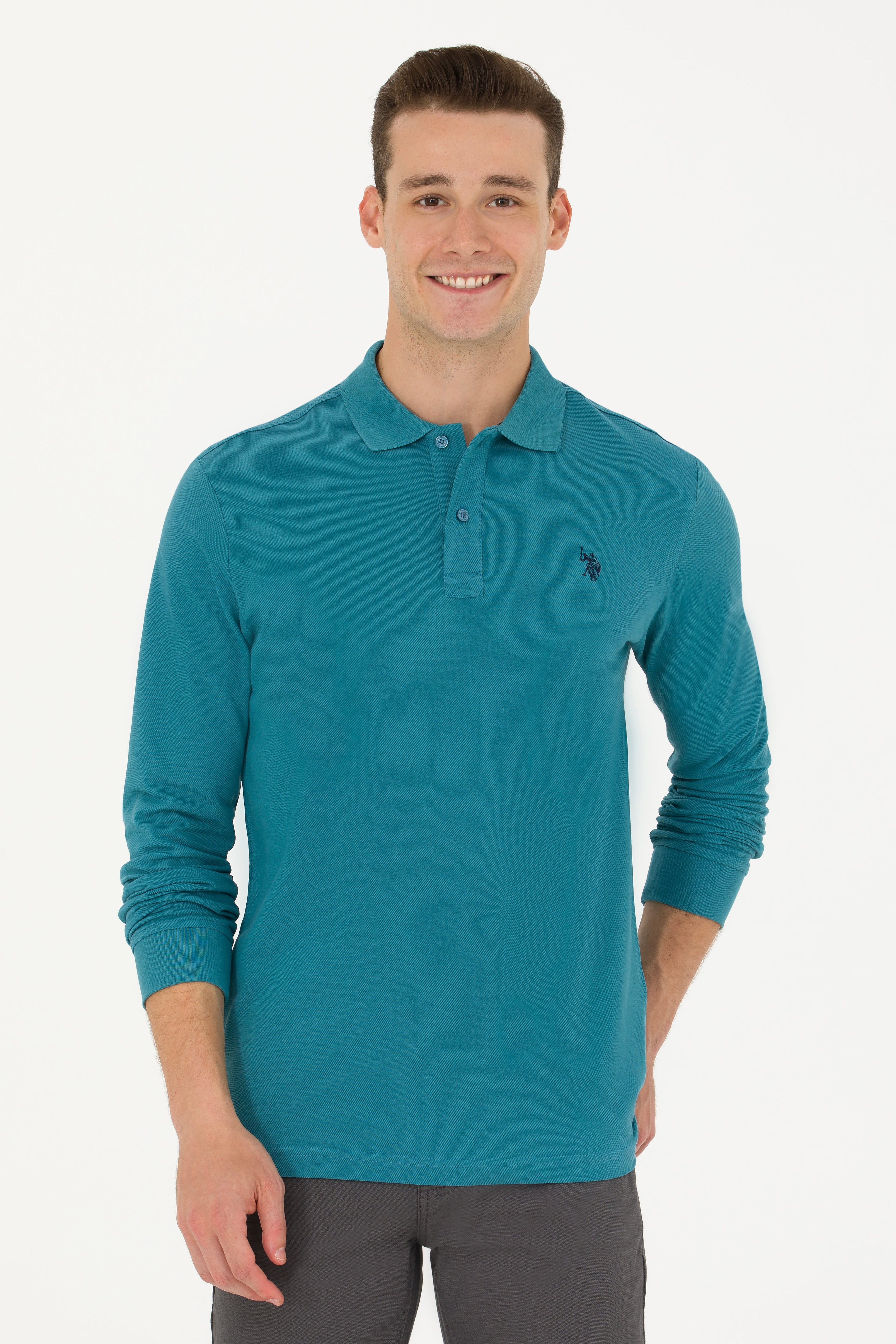Erkek Petrol Basic Sweatshirt - Image 1