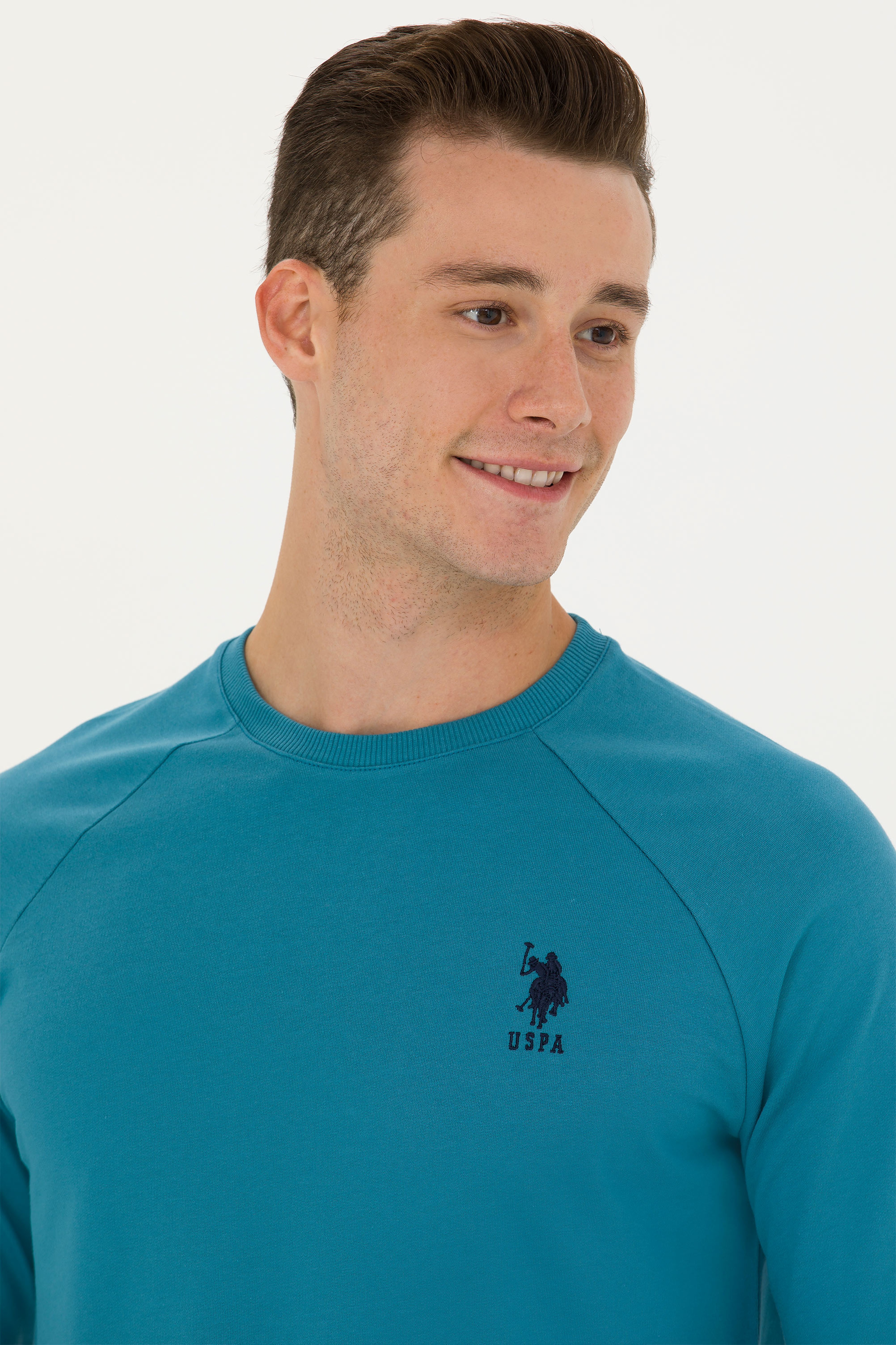 Erkek Petrol Basic Sweatshirt - Image 2