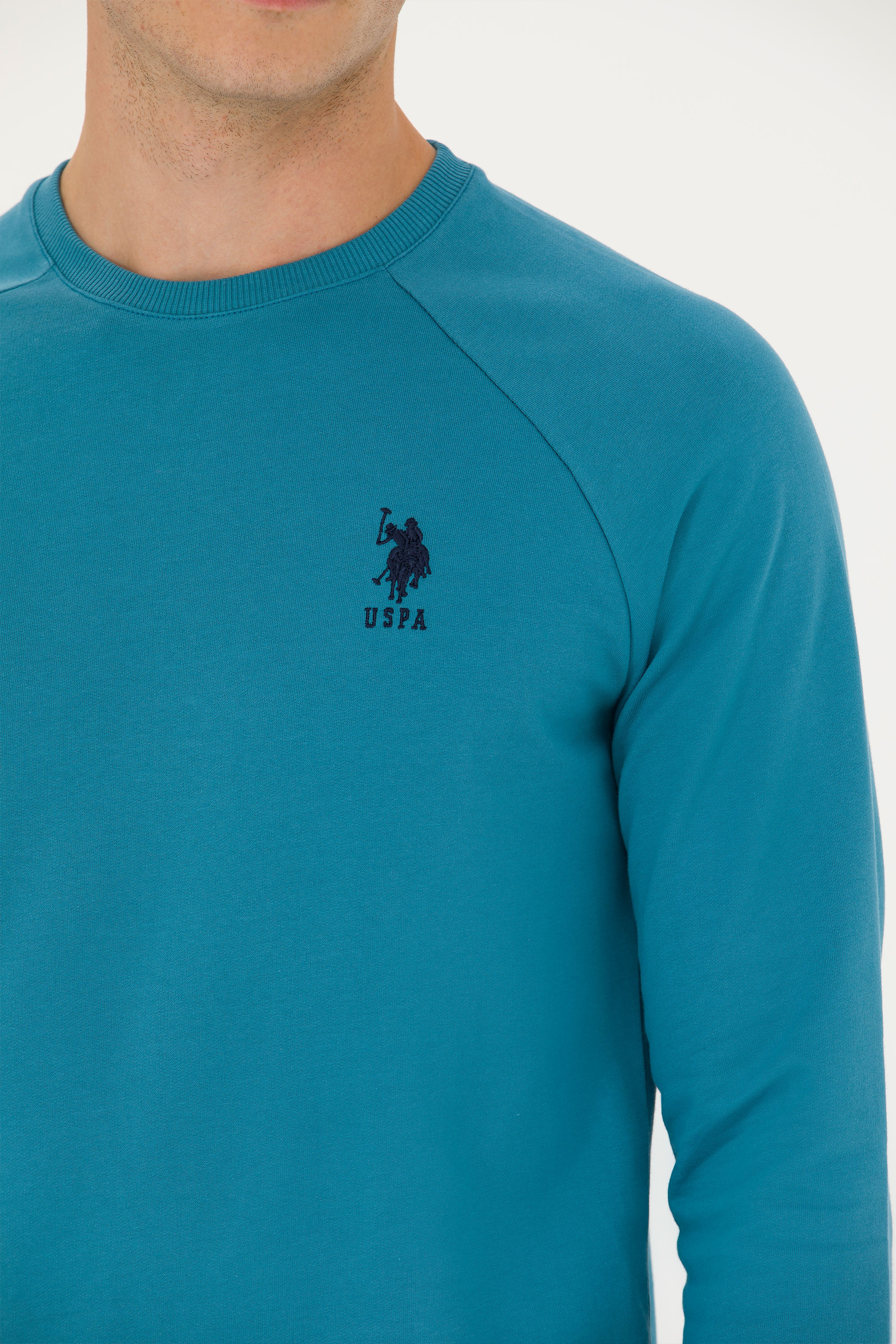 Erkek Petrol Basic Sweatshirt