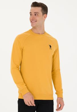 Erkek Hardal Bisiklet Yaka Basic Sweatshirt - 50269412177