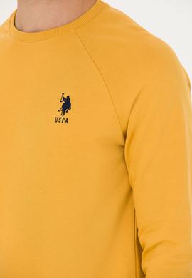 Erkek Hardal Bisiklet Yaka Basic Sweatshirt - 50269412177