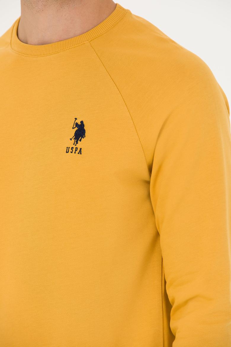 Erkek Hardal Bisiklet Yaka Basic Sweatshirt - 50269412177