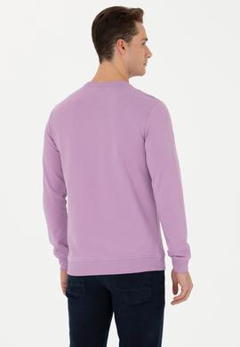 Erkek Lila Basic Sweatshirt - 50269402171