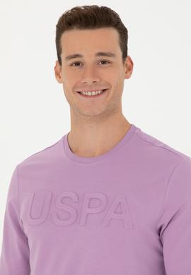 Erkek Lila Basic Sweatshirt - 50269402171