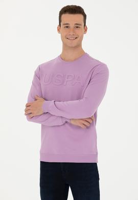 Erkek Lila Basic Sweatshirt - 50269402171