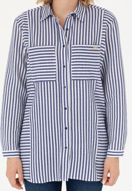 Kadın Lacivert Uzun Kollu Gömlek - 50271506002