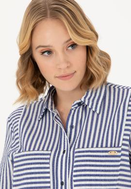 Kadın Lacivert Uzun Kollu Gömlek - 50271506002