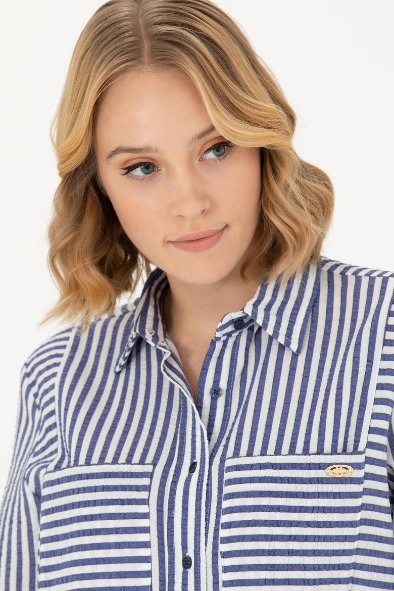 Kadın Lacivert Uzun Kollu Gömlek - 50271506002