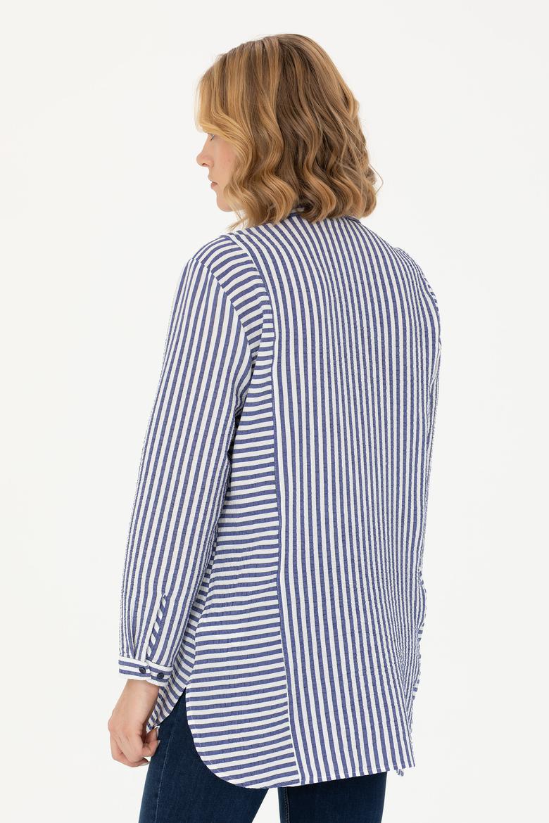 Kadın Lacivert Uzun Kollu Gömlek - 50271506002