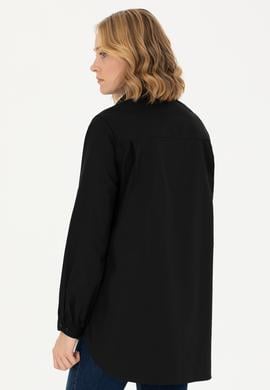 Kadın Siyah Uzun Kollu Gömlek - 50271446018